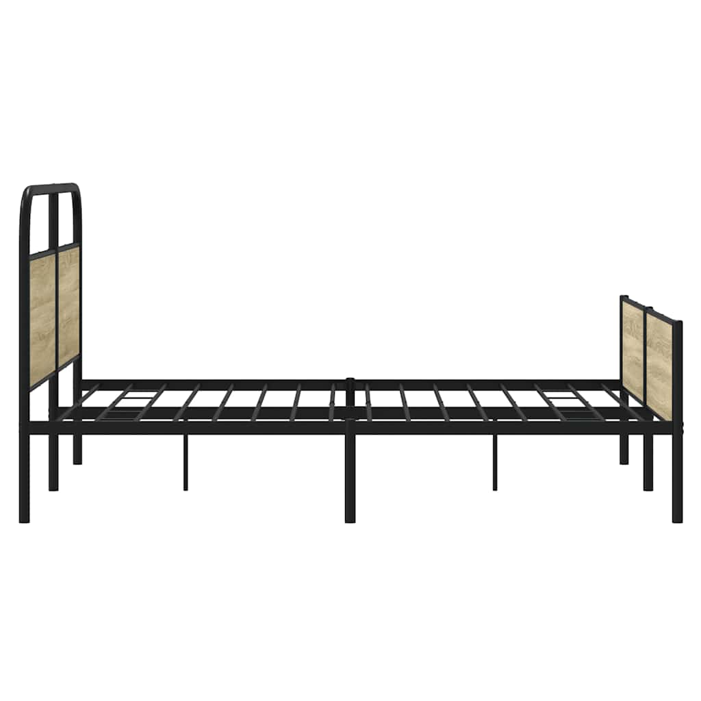 Giroletto senza Materaso in Metallo Rovere Sonoma 150x200 cm | homemem39