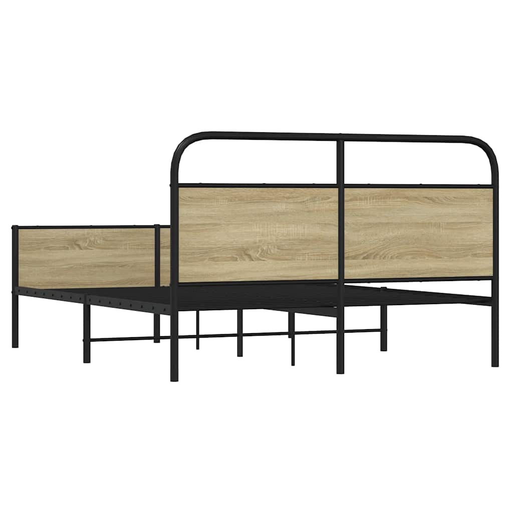 Giroletto senza Materaso in Metallo Rovere Sonoma 160x200 cm | homemem39