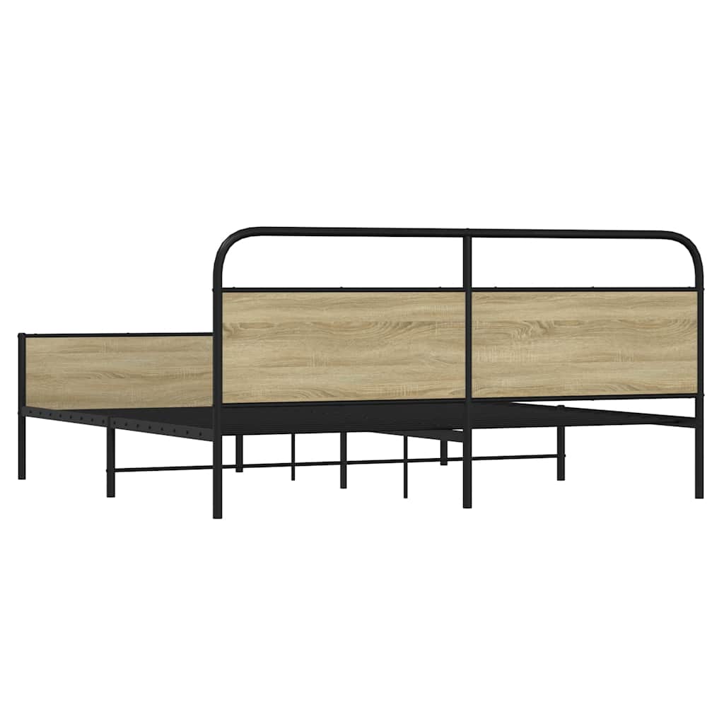 Giroletto senza Materaso in Metallo Rovere Sonoma 180x200 cm | homemem39