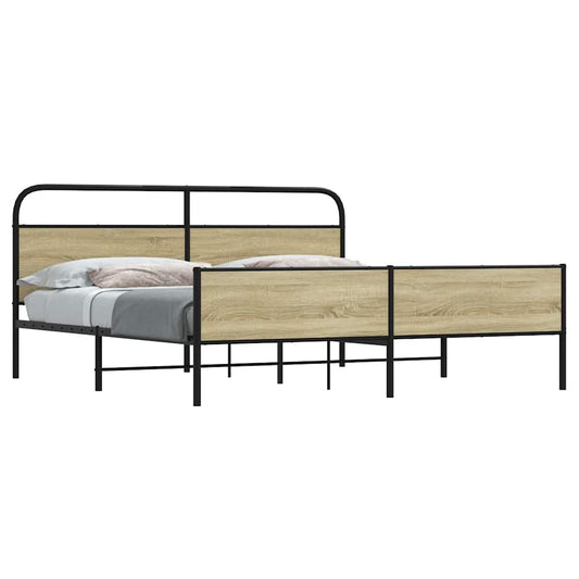 Giroletto senza Materaso in Metallo Rovere Sonoma 180x200 cm | homemem39