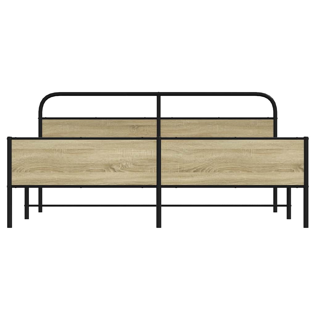 Giroletto senza Materaso in Metallo Rovere Sonoma 183x213 cm - homemem39