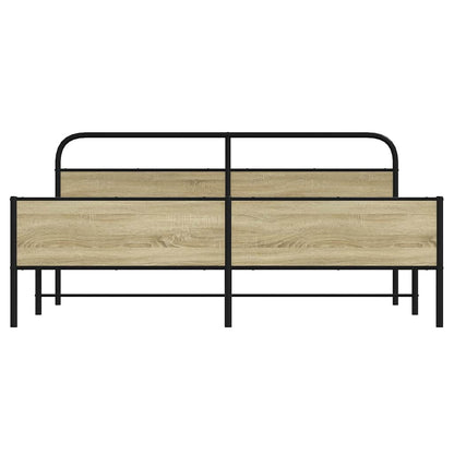 Giroletto senza Materaso in Metallo Rovere Sonoma 183x213 cm - homemem39