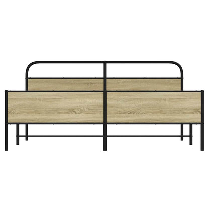 Giroletto senza Materaso in Metallo Rovere Sonoma 193x203 cm - homemem39