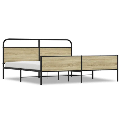 Giroletto senza Materaso in Metallo Rovere Sonoma 200x200 cm | homemem39