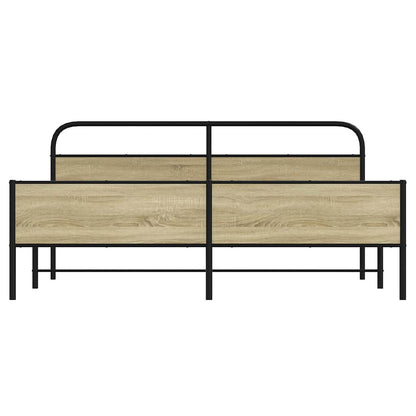 Giroletto senza Materaso in Metallo Rovere Sonoma 200x200 cm | homemem39