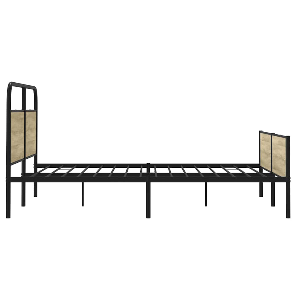 Giroletto senza Materaso in Metallo Rovere Sonoma 200x200 cm | homemem39