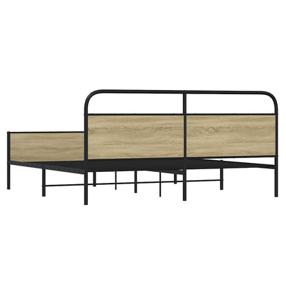 Giroletto senza Materaso in Metallo Rovere Sonoma 200x200 cm | homemem39