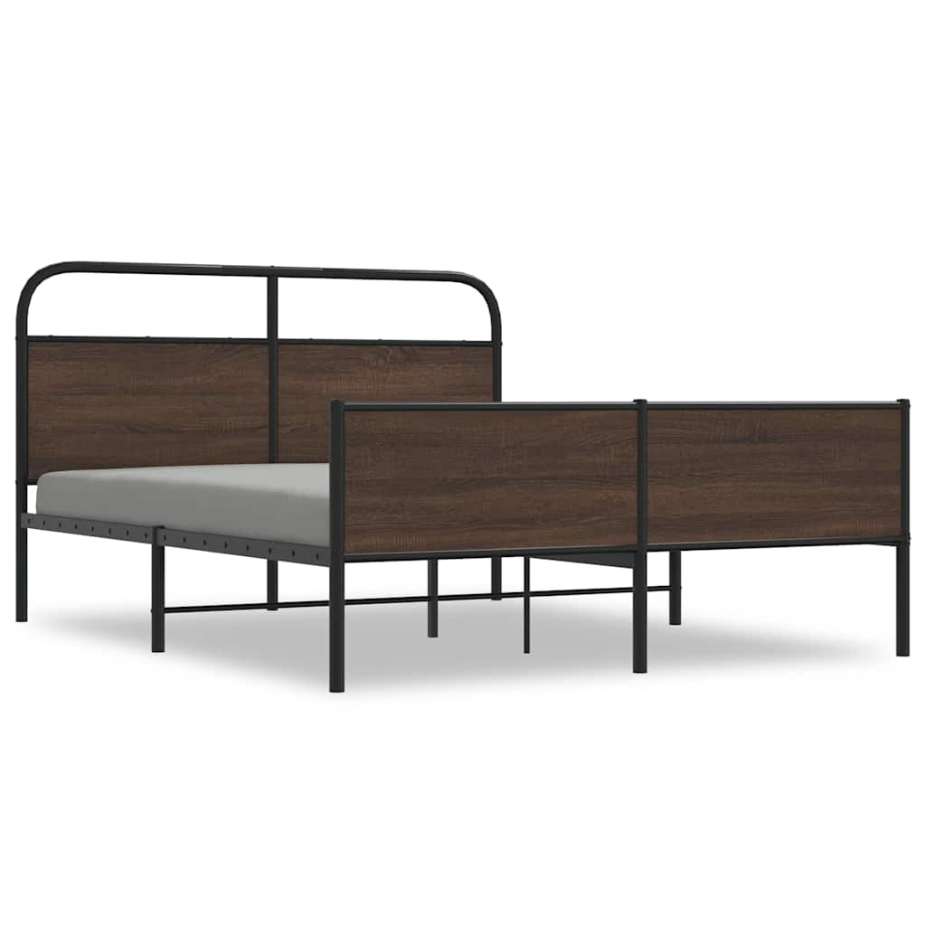 Giroletto senza Materaso in Metallo Rovere Marrone 150x200 cm | homemem39