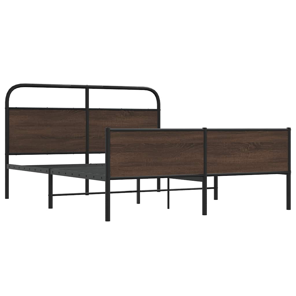 Giroletto senza Materaso in Metallo Rovere Marrone 150x200 cm | homemem39