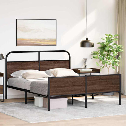 Giroletto senza Materaso in Metallo Rovere Marrone 150x200 cm | homemem39