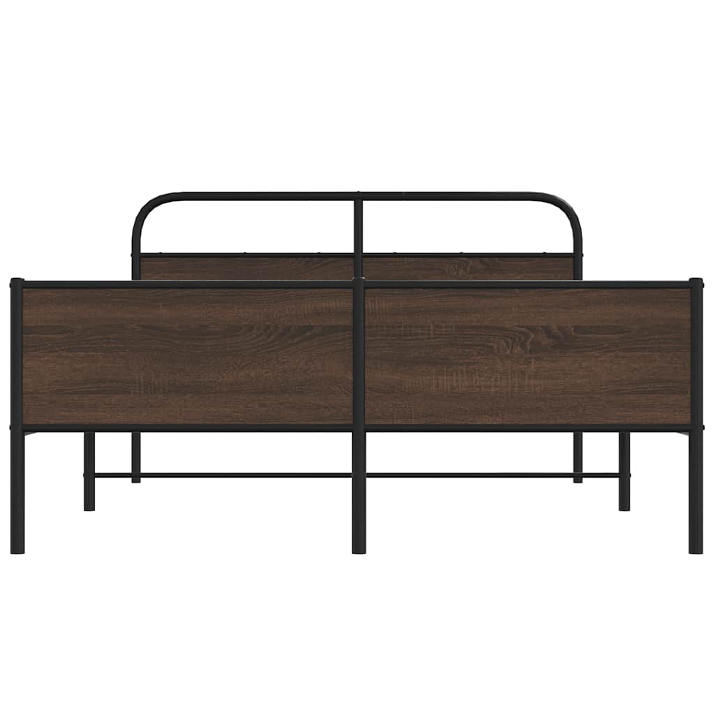Giroletto senza Materaso in Metallo Rovere Marrone 150x200 cm | homemem39