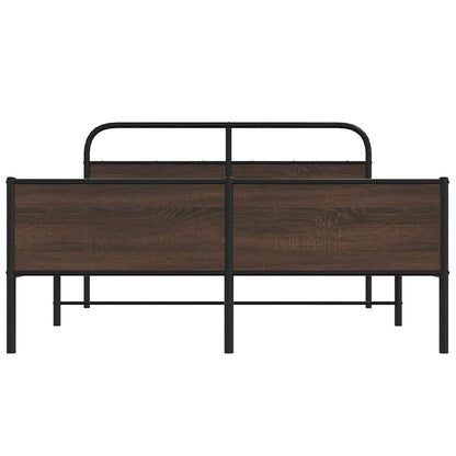 Giroletto senza Materaso in Metallo Rovere Marrone 150x200 cm | homemem39