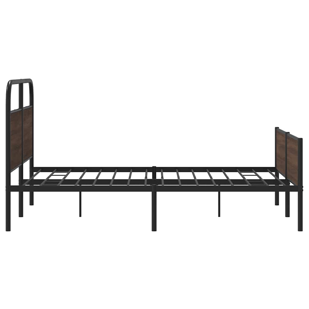 Giroletto senza Materaso in Metallo Rovere Marrone 150x200 cm | homemem39