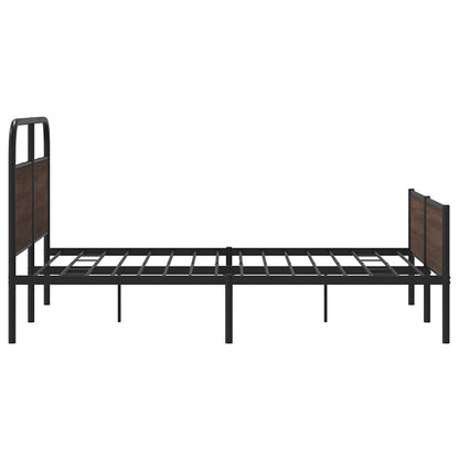 Giroletto senza Materaso in Metallo Rovere Marrone 150x200 cm | homemem39