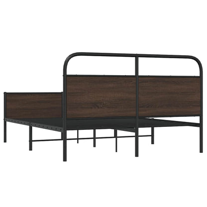 Giroletto senza Materaso in Metallo Rovere Marrone 150x200 cm | homemem39