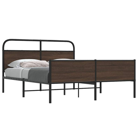 Giroletto senza Materaso in Metallo Rovere Marrone 150x200 cm | homemem39