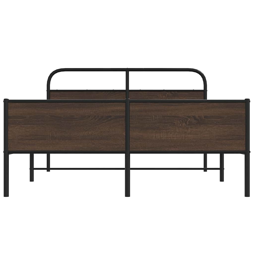 Giroletto senza Materaso in Metallo Rovere Marrone 160x200 cm | homemem39