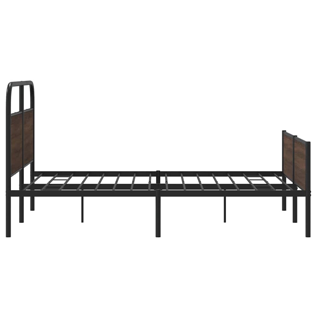 Giroletto senza Materaso in Metallo Rovere Marrone 160x200 cm | homemem39