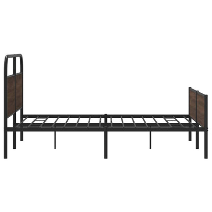 Giroletto senza Materaso in Metallo Rovere Marrone 160x200 cm | homemem39