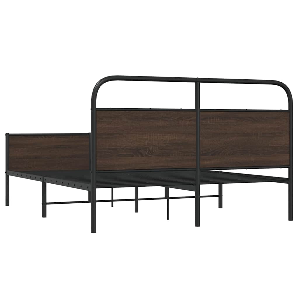 Giroletto senza Materaso in Metallo Rovere Marrone 160x200 cm | homemem39