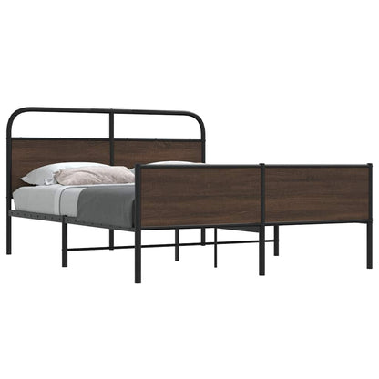 Giroletto senza Materaso in Metallo Rovere Marrone 160x200 cm | homemem39