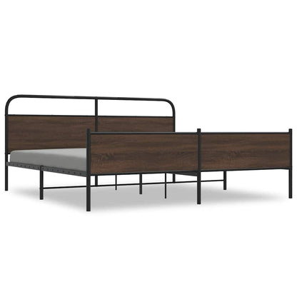Giroletto senza Materaso in Metallo Rovere Marrone 180x200 cm | homemem39