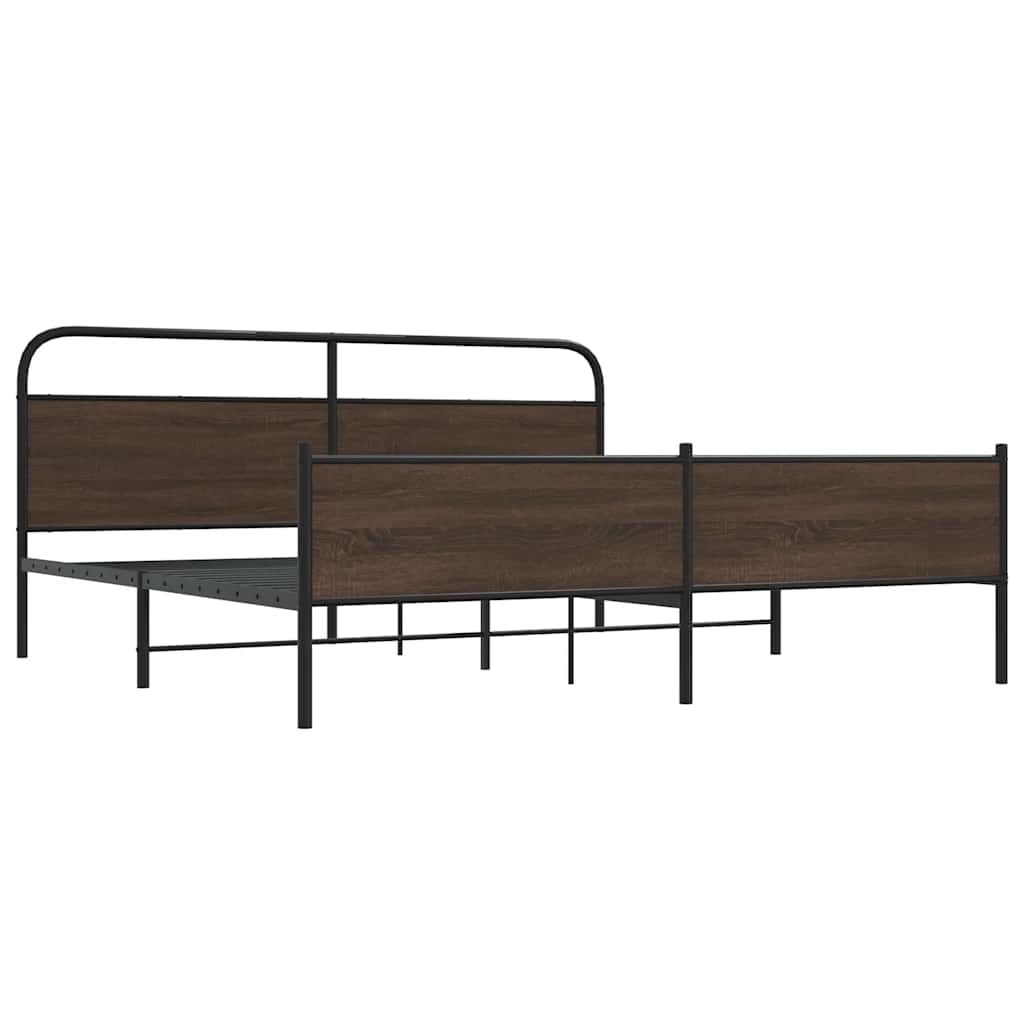 Giroletto senza Materaso in Metallo Rovere Marrone 180x200 cm | homemem39
