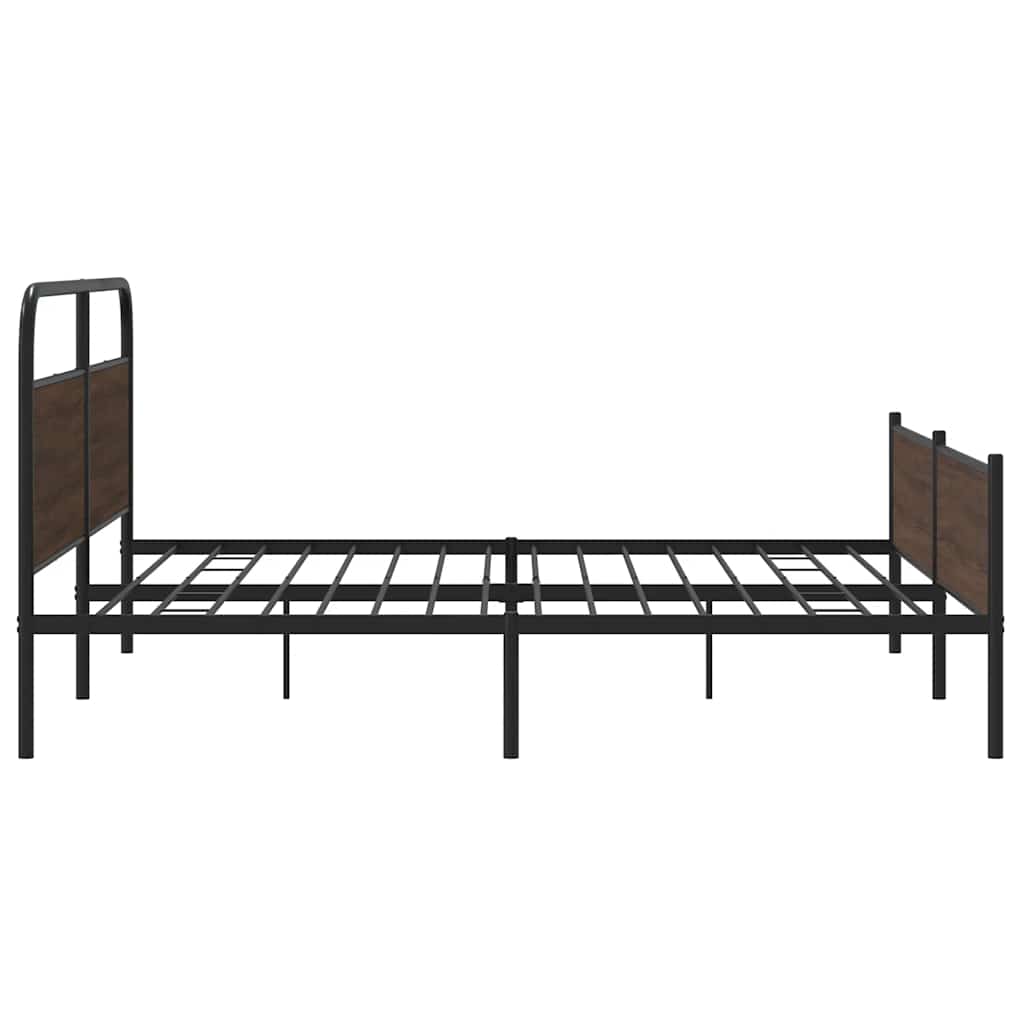Giroletto senza Materaso in Metallo Rovere Marrone 180x200 cm | homemem39