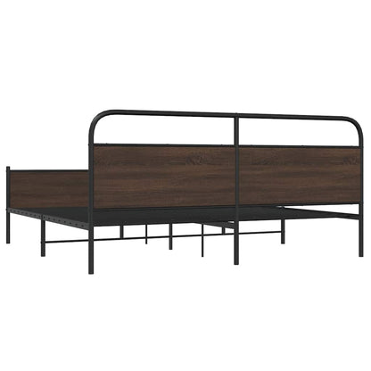 Giroletto senza Materaso in Metallo Rovere Marrone 180x200 cm | homemem39