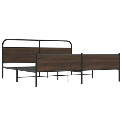 Giroletto senza Materaso in Metallo Rovere Marrone 200x200 cm | homemem39