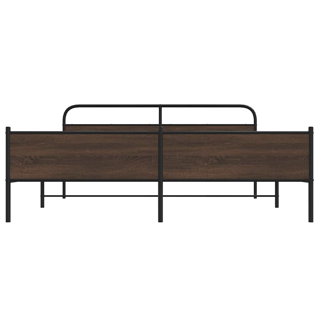 Giroletto senza Materaso in Metallo Rovere Marrone 200x200 cm | homemem39