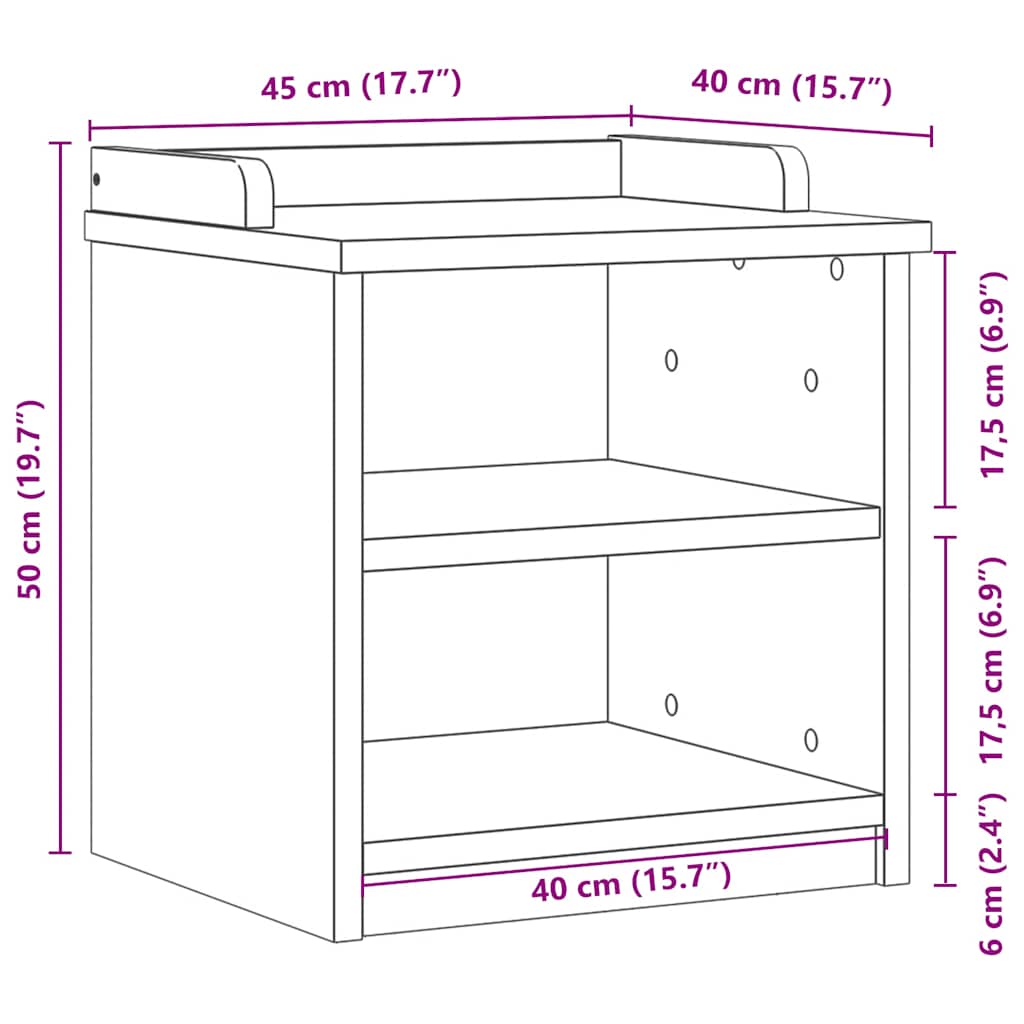 Panca da Corridoio SANDNES 45x40x50 cm Legno Massello di Pino | homemem39