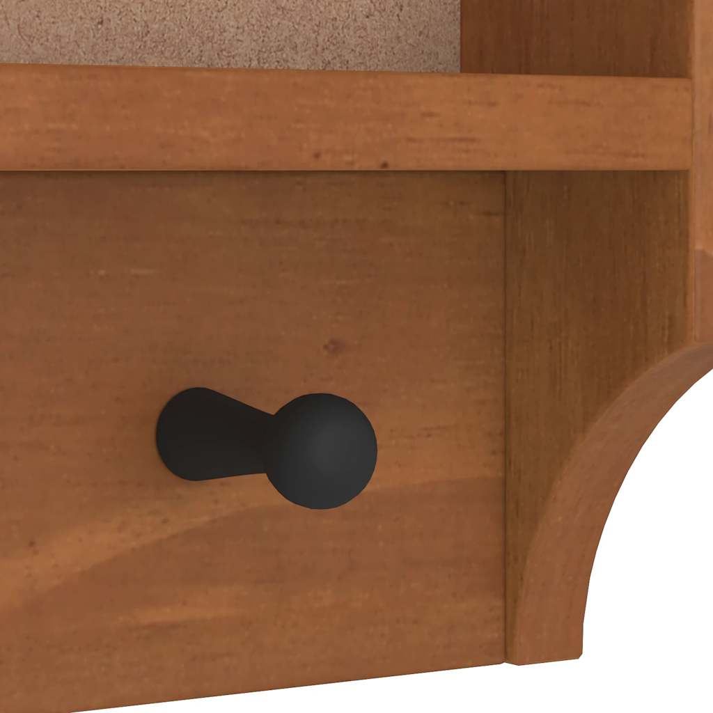 Appendiabiti da Parete SANDNES 45x12x35 cm in Legno di Pino - homemem39