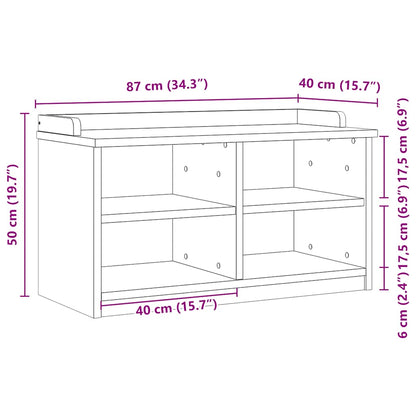 Panca da Corridoio SANDNES 87x40x50 cm Legno Massello di Pino