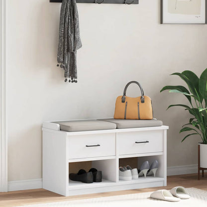 Panca da Corridoio SANDNES Bianca 87x40x50 cm in Legno di Pino | homemem39