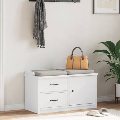 Panca da Corridoio SANDNES Bianca 87x40x50 cm in Legno di Pino | homemem39