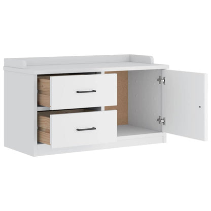Panca da Corridoio SANDNES Bianca 87x40x50 cm in Legno di Pino | homemem39