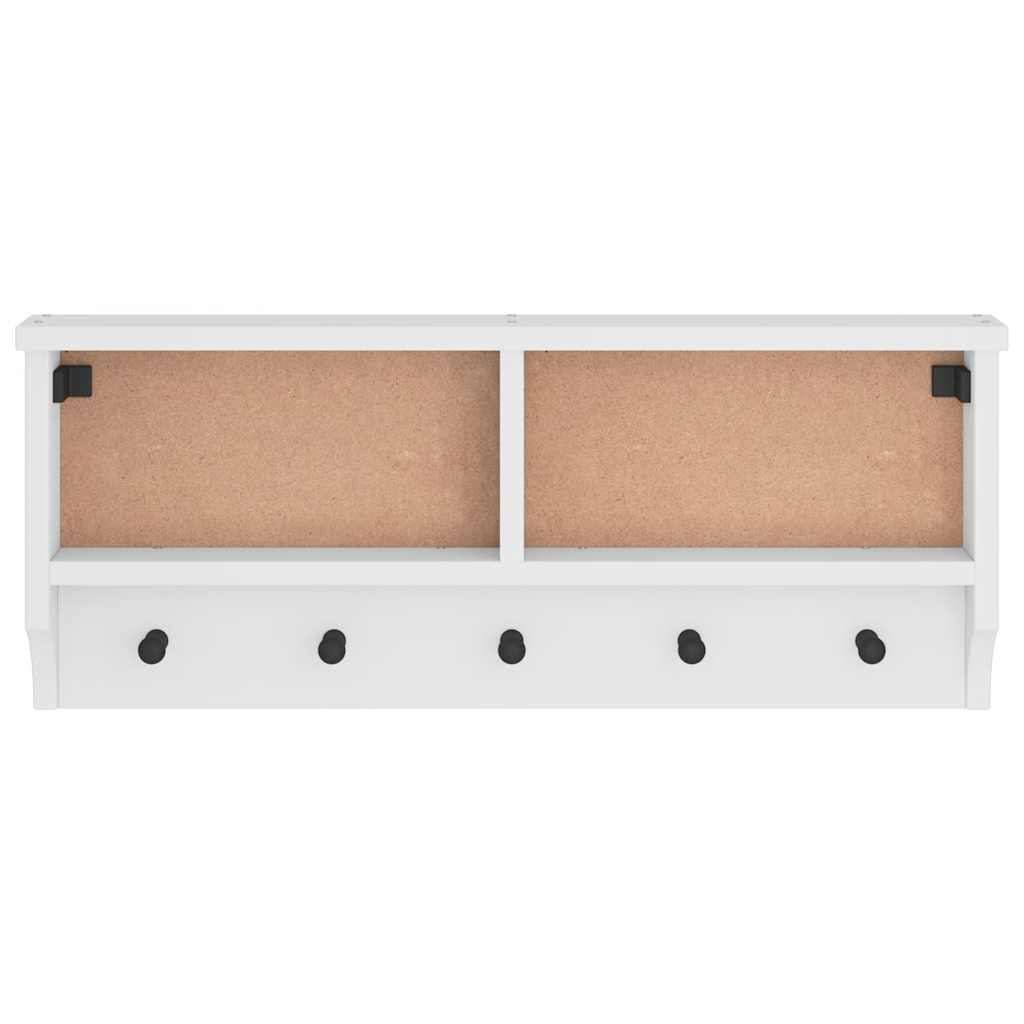 Appendiabiti da Parete SANDNES Bianco 87x12x35 cm Legno di Pino - homemem39