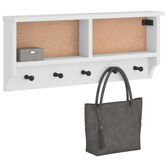 Appendiabiti da Parete SANDNES Bianco 87x12x35 cm Legno di Pino - homemem39