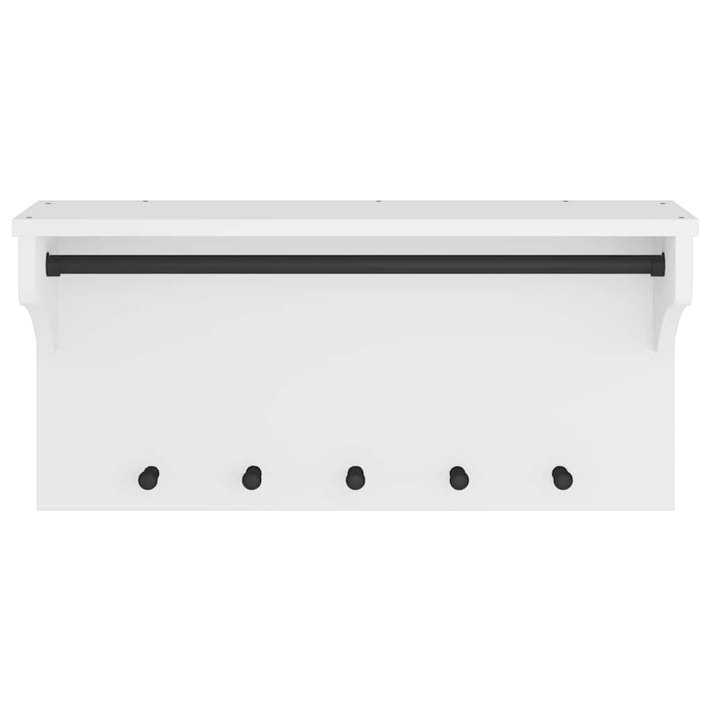 Appendiabiti da Parete SANDNES Bianco 87x30x42 cm Legno di Pino - homemem39