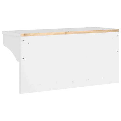 Appendiabiti da Parete SANDNES Bianco 87x30x42 cm Legno di Pino