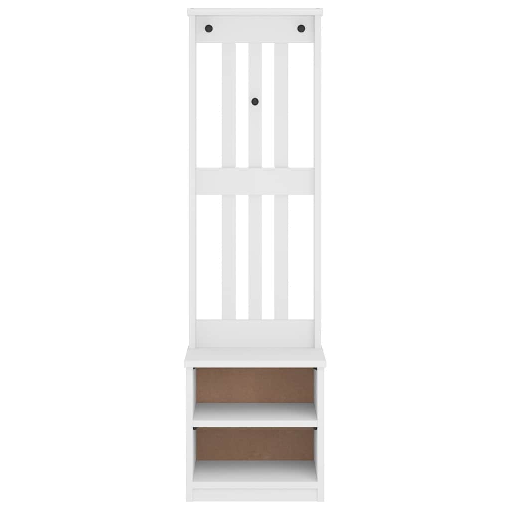 Albero da Ingresso SANDNES Bianco 45x40x159,5 cm Legno di Pino | homemem39
