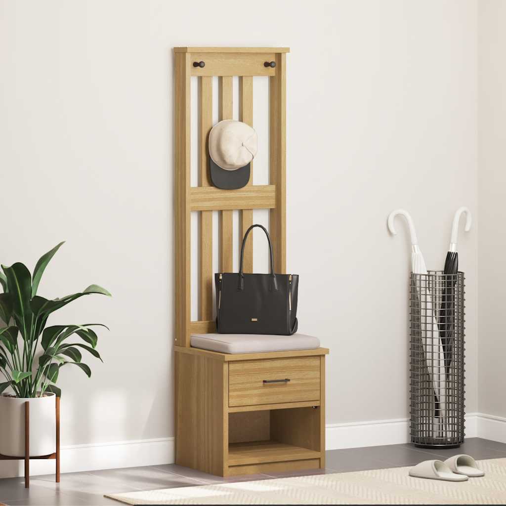 Albero da Ingresso SANDNES 45x40x159,5 cm in Legno di Pino