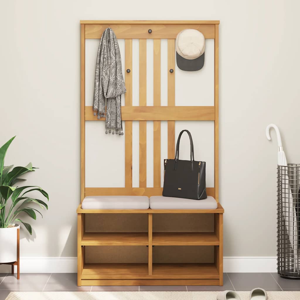 Albero da Ingresso SANDNES 87x40x159,5 cm in Legno di Pino | homemem39