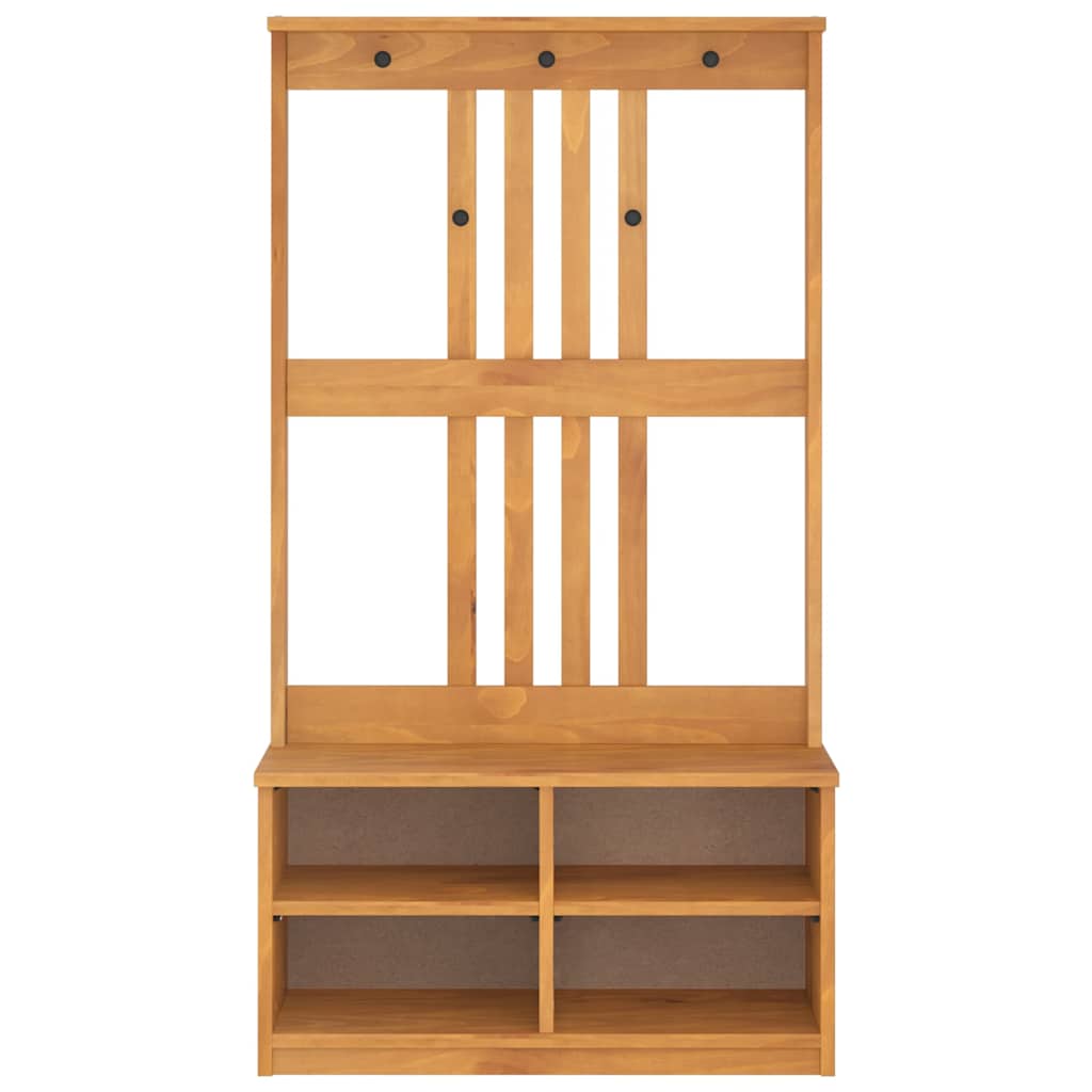 Albero da Ingresso SANDNES 87x40x159,5 cm in Legno di Pino | homemem39