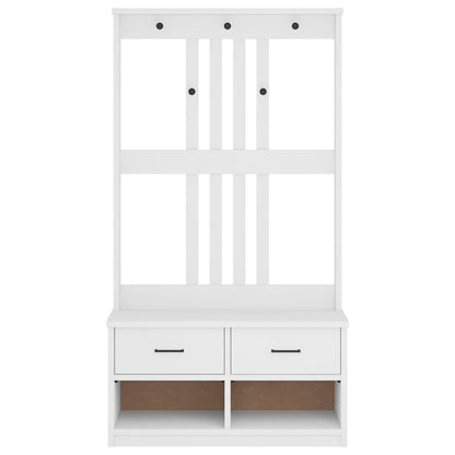 Albero da Ingresso SANDENS Bianco 87x40x159,5 cm Legno di Pino - homemem39