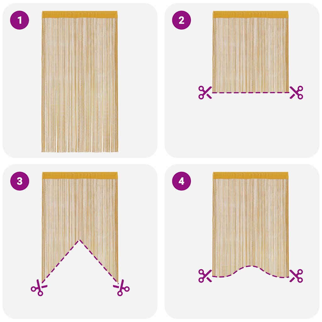 Tende a Filo 2 pz Oro 100x250 cm | homemem39
