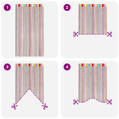 Tende a Filo 2 pz Multicolore 100x250 cm | homemem39