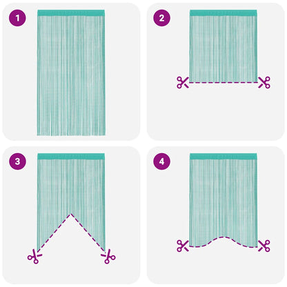 Tende a Filo 2 pz Turchese 140x250 cm | homemem39