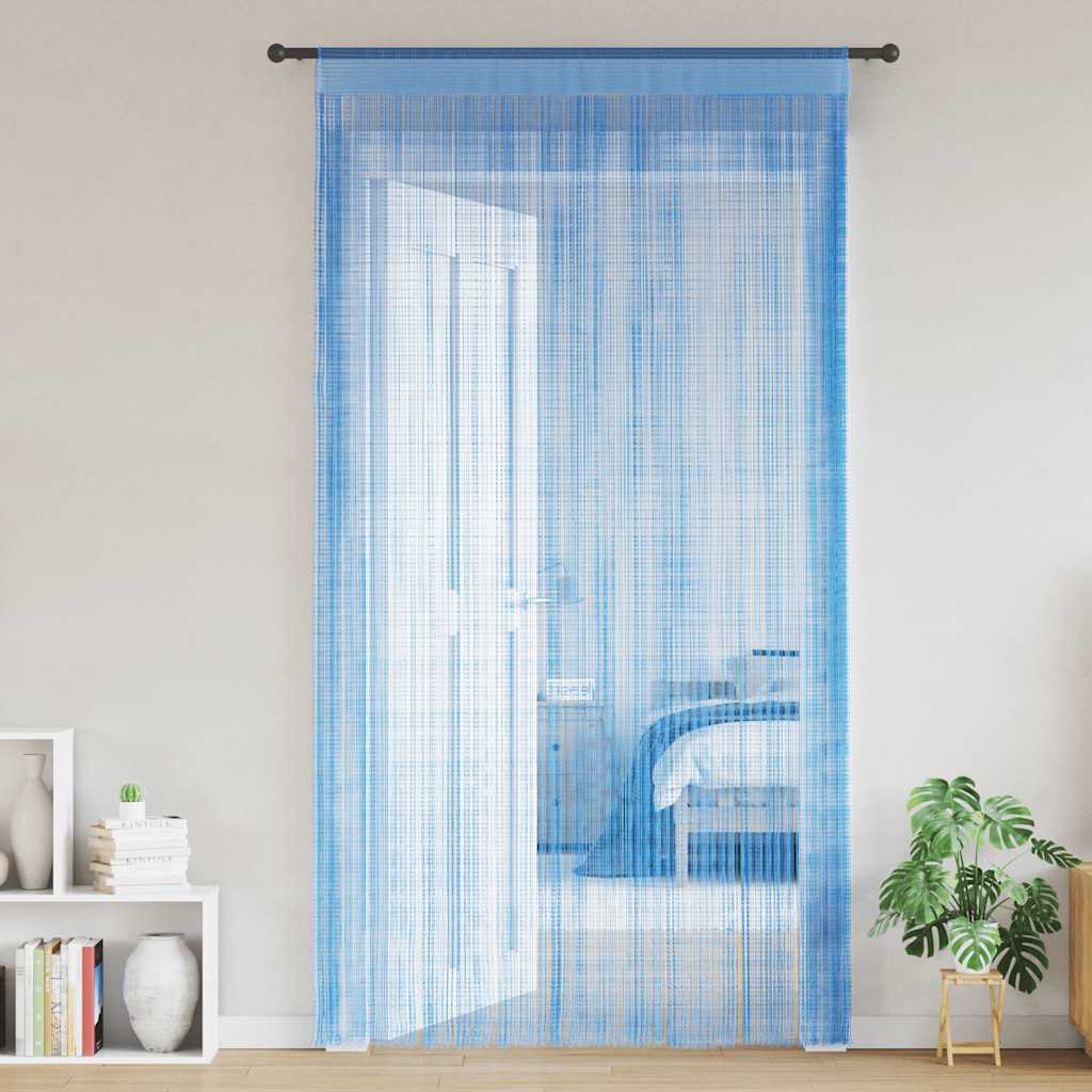 Tende a Filo 2 pz Azzurro 100x250 cm | homemem39